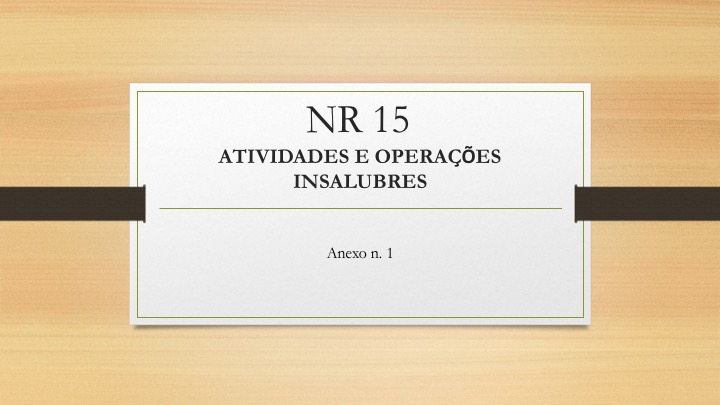 Limites de Tolerância de Exposição ao Ruído – NR15